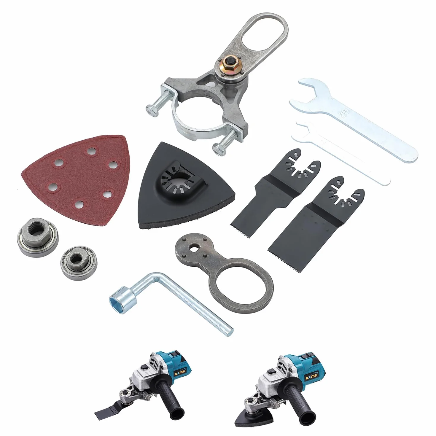 TOPWAY Herramienta Oscilante Adaptador Multiherramienta Eléctrica, Kit de Adaptador de Hoja de Sierra y Papel de Lija Triangular para Madera, Pared, Lijado, Pulido y Esmerilado