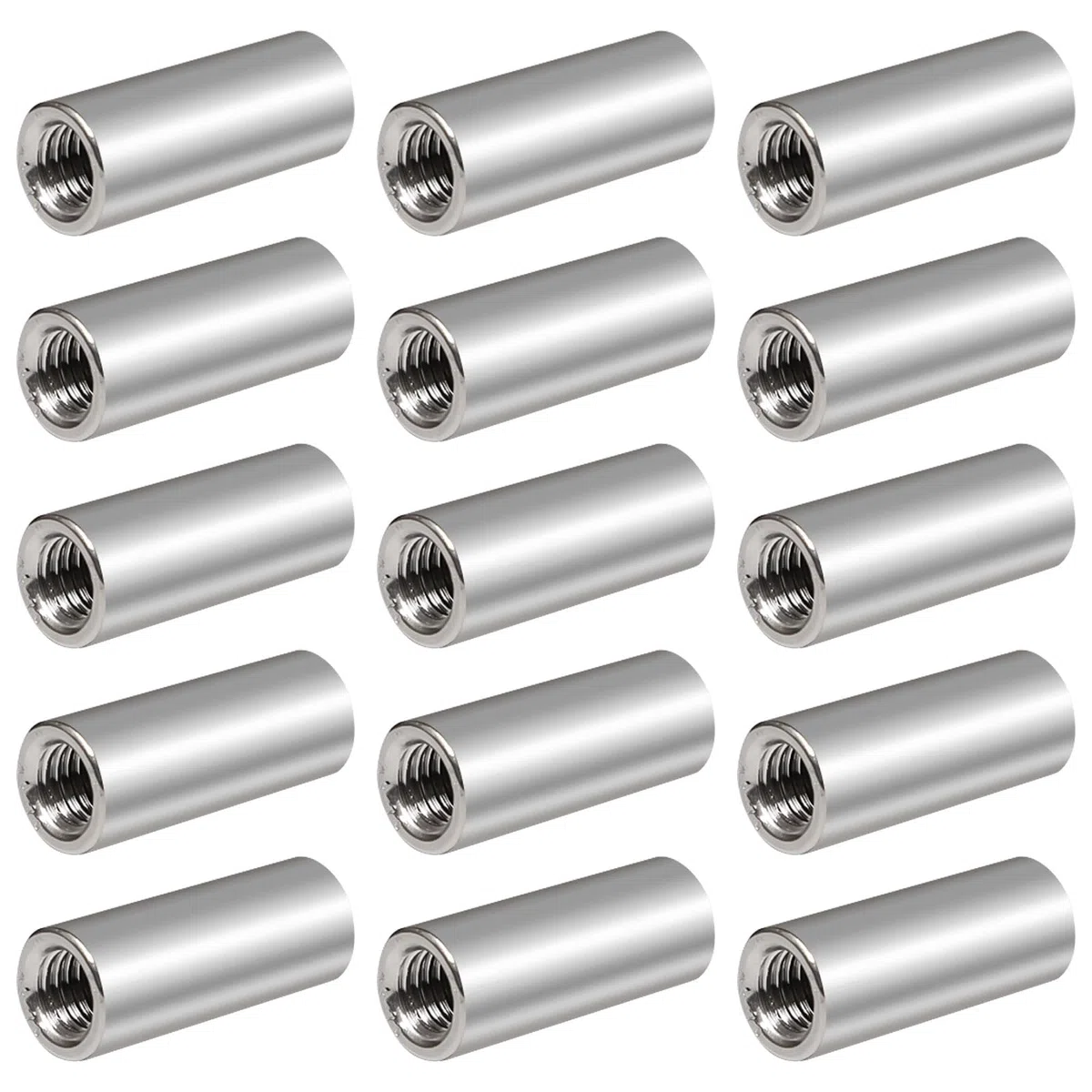 15 Piezas M8×30mm Tuercas Conectoras Redondas Tuerca de Acoplamiento de Acero Inoxidable Tuercas Largas Roscada Redondas Tuerca de Acoplamiento Redonda Tuercas Largas para Varilla de Soporte