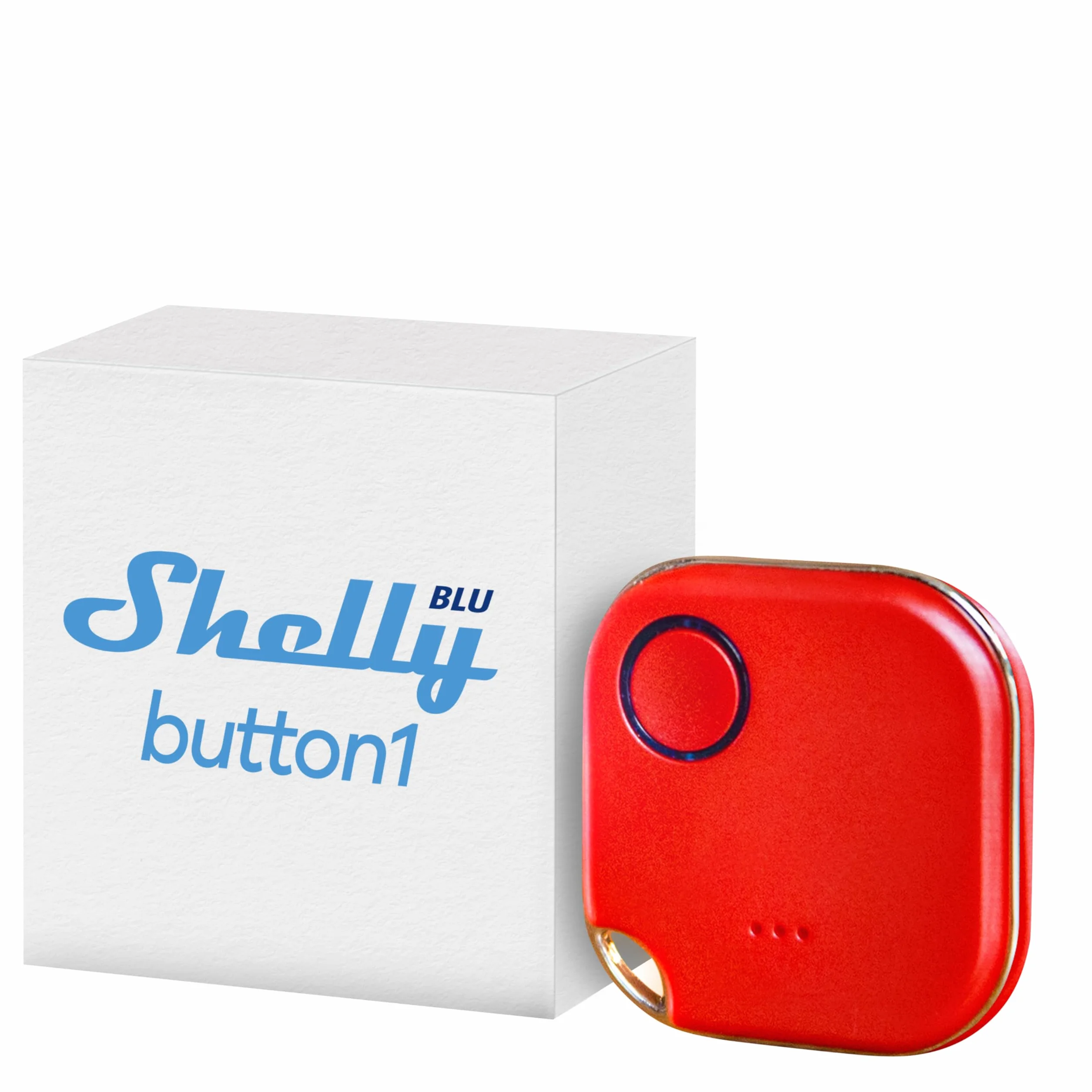 Shelly BLU Button 1, Botón Rojo Bluetooth De Acción y Escena, Automatización Del Hogar, iOS Android App, Hub No Requerido, Larga Duración De Batería, Indicador LED, Zumbador, Amplia Gama