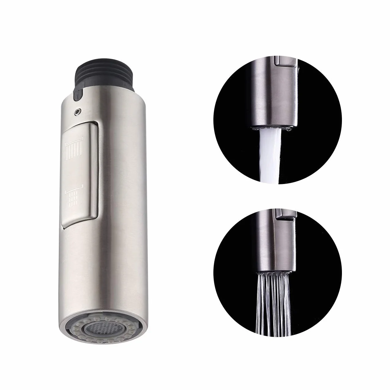 KES Alcachofa Grifo Cocina Extraible con 2 Modos Grifo Cocina Recambio Universal Acero Inoxidable SUS304 Ducha Grifo Cocina Acabado Cepillado, PFS200-BS
