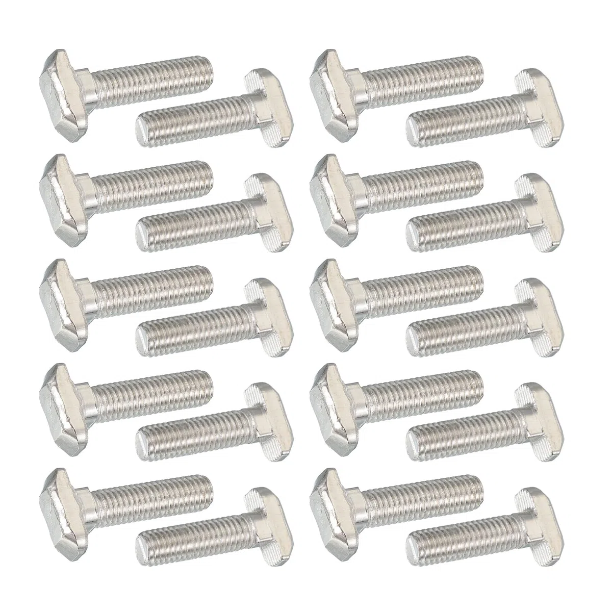 PATIKIL Tornillos de Ranura en T M8 x 28 mm, 20 Piezas de Perno de Martillo de Cabeza en T Estándar de 8 mm para Perfil de Extrusión de Aluminio de La Serie 40, Color Plata