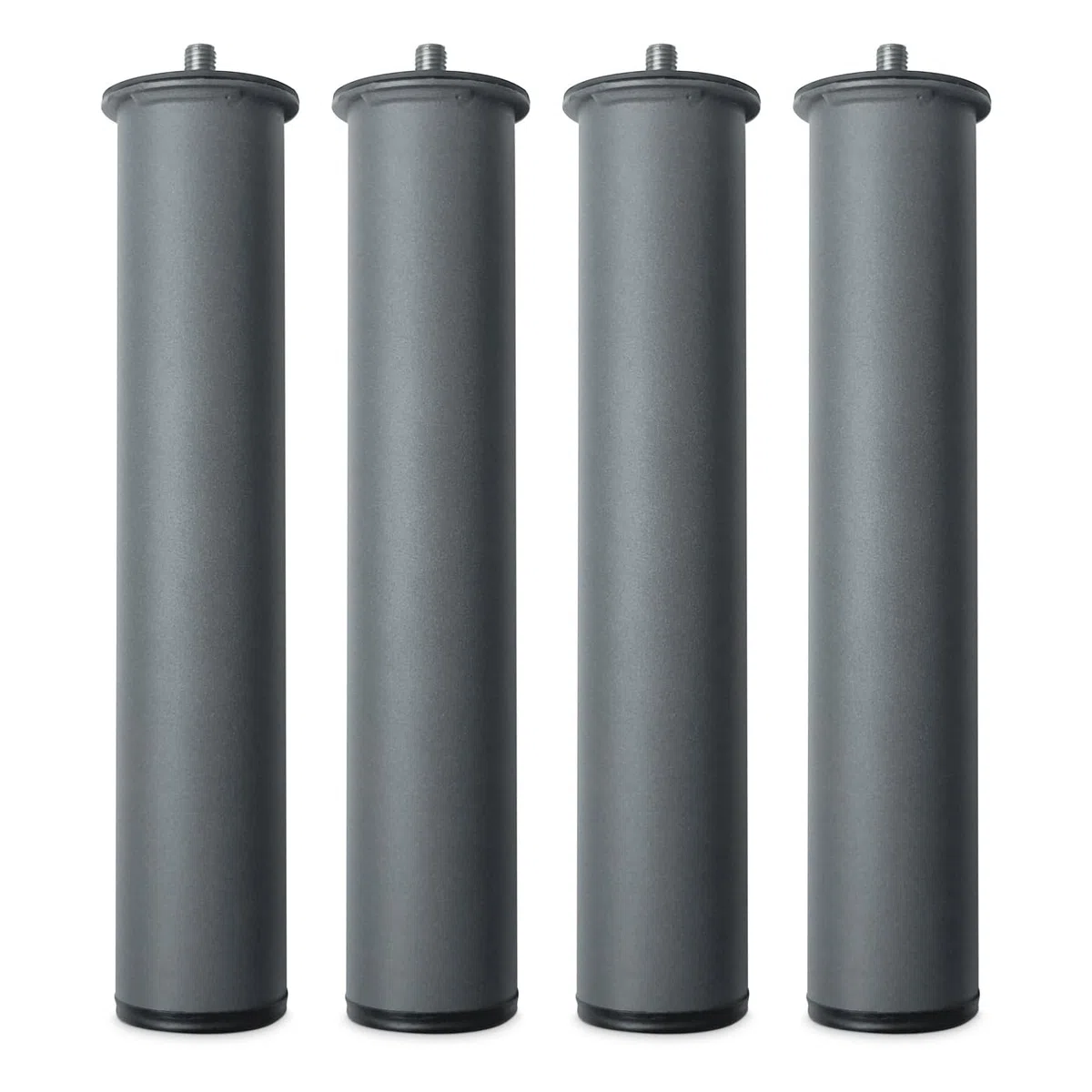 Homey - Juego de 4 Patas para Somier o Base Tapizada Cilíndricas Roscadas, Gris, Altura 25 cm