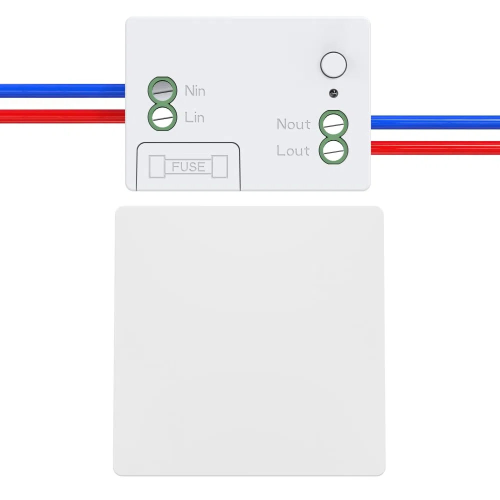 RF433 - Interruptor inalámbrico, kit de radio, interruptores inalámbricos, para iluminación interutadores cinéticos inalámbricos, sin batería, mando a distancia a botón (1 Gang 1 V1 White)