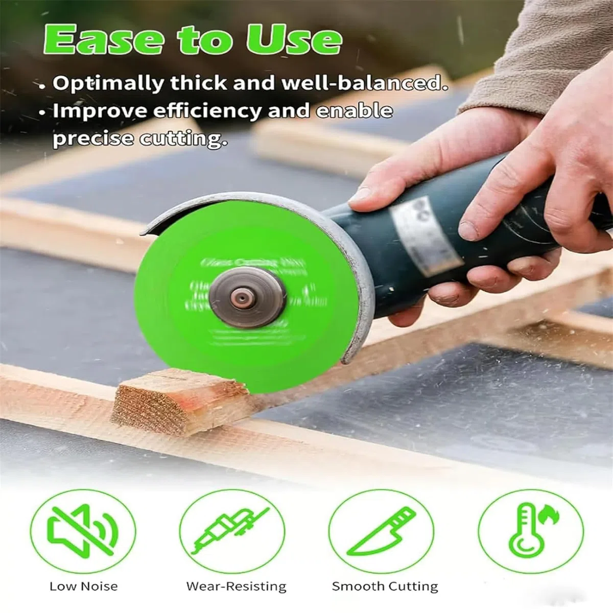 Disco De Amolado Para Cortar Losas De Roca Y Baldosas, Disco De Amolado Plano Para Placas De Roca, Disco De Amolado Verde Para Losas De Roca Para Vidrio (5pcs)