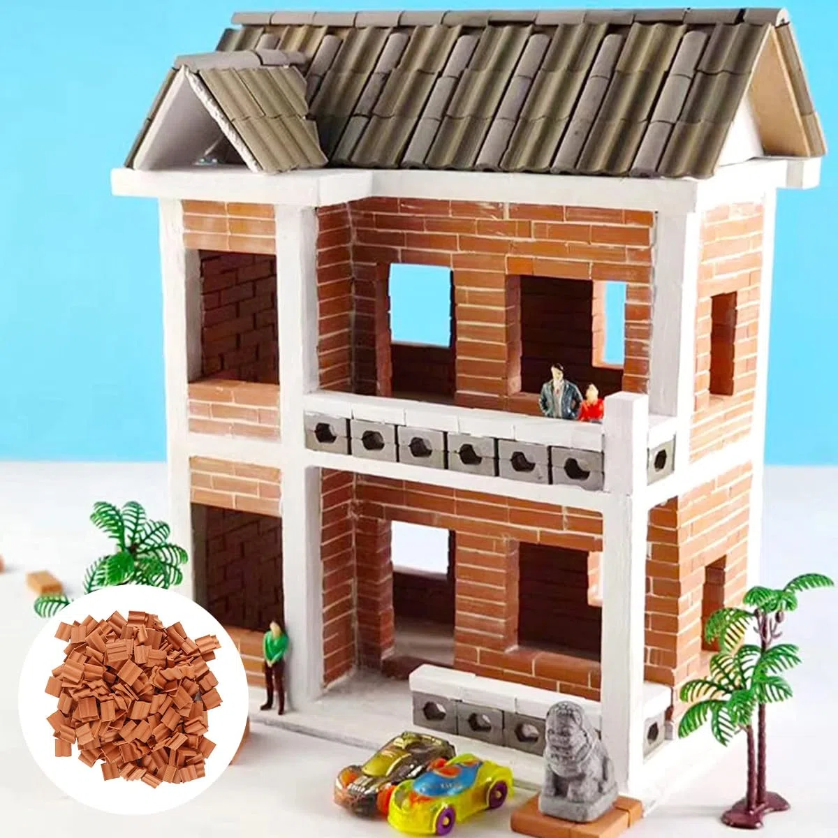 Juego De 300 Mini Tejas Rojas Para Techo, Modelo De Techo, Accesorios De Paisajismo, Tejas Para Casa De Muñecas, Ladrillos Para Casa De Muñecas, Diorama De Hadas