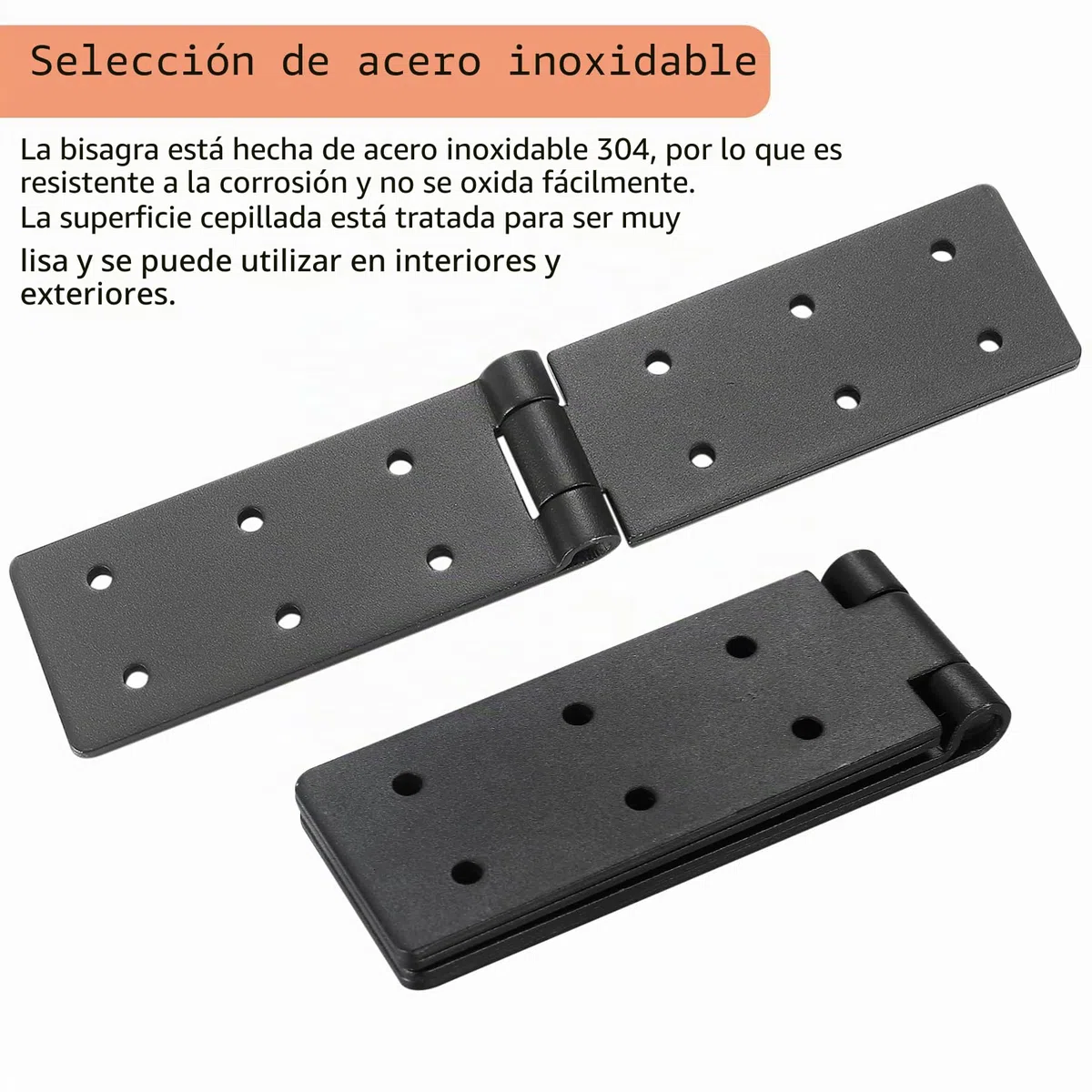 Bisagra Plegable para Puerta y Cajón, 4 Unidades - Bisagra de Metal Negro para Muebles, Resistente para Puertas de Madera y Jardín
