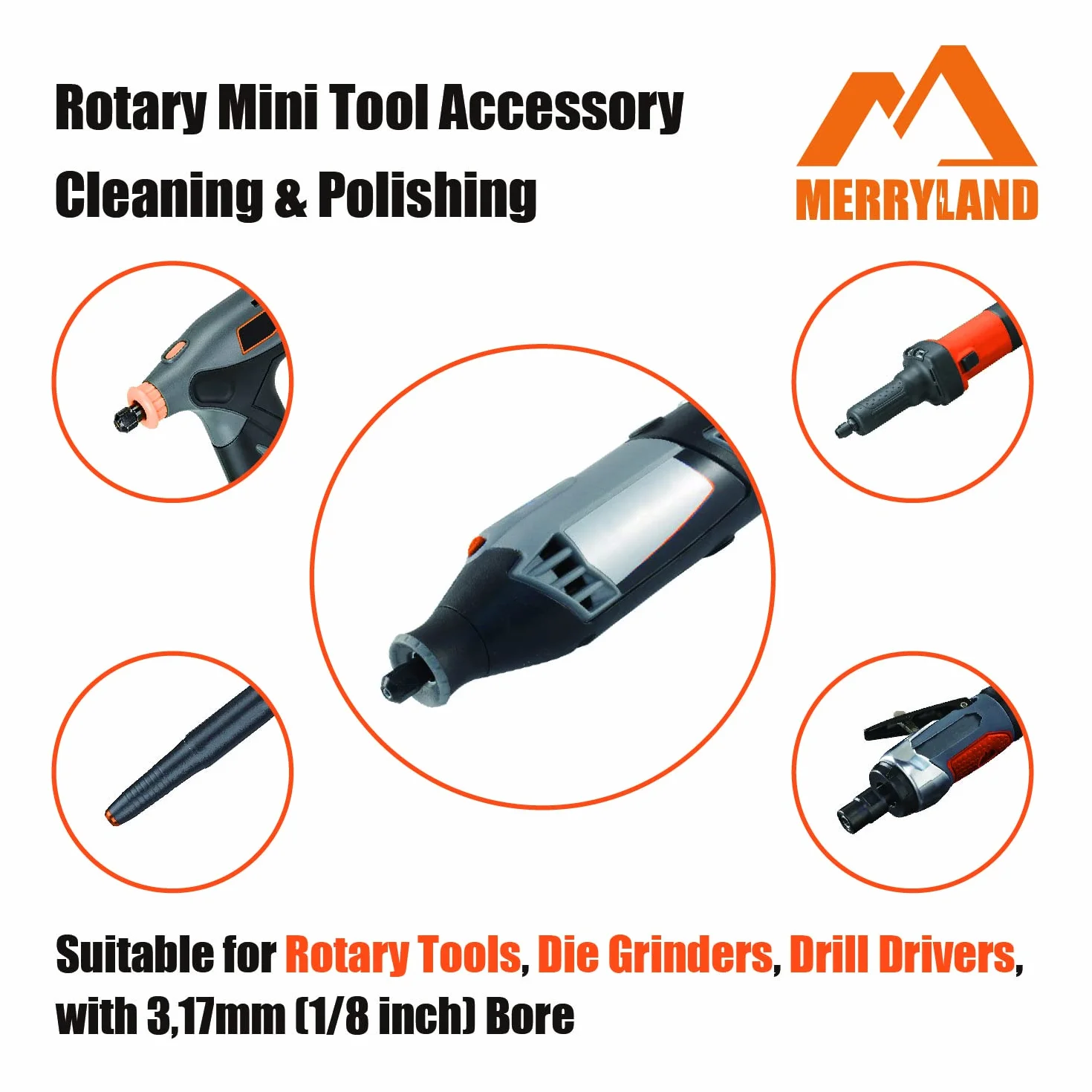 Merryland Cepillo Metálico de Alambre Acero para Dremel 72pcs, Cepillo Circular y Copa 24pcs Cada Uno, Cepillo de Pulir para Herramienta Rotativa Eléctrica, RMTA072C1