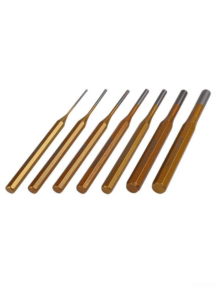 Juego de 7 punzones de aleación de acero, 2 mm a 10 mm de diámetro (2/3/4/5/6/8/10 mm), 150 mm de longitud, cincel y perforador cónico resistente para reloj Rep