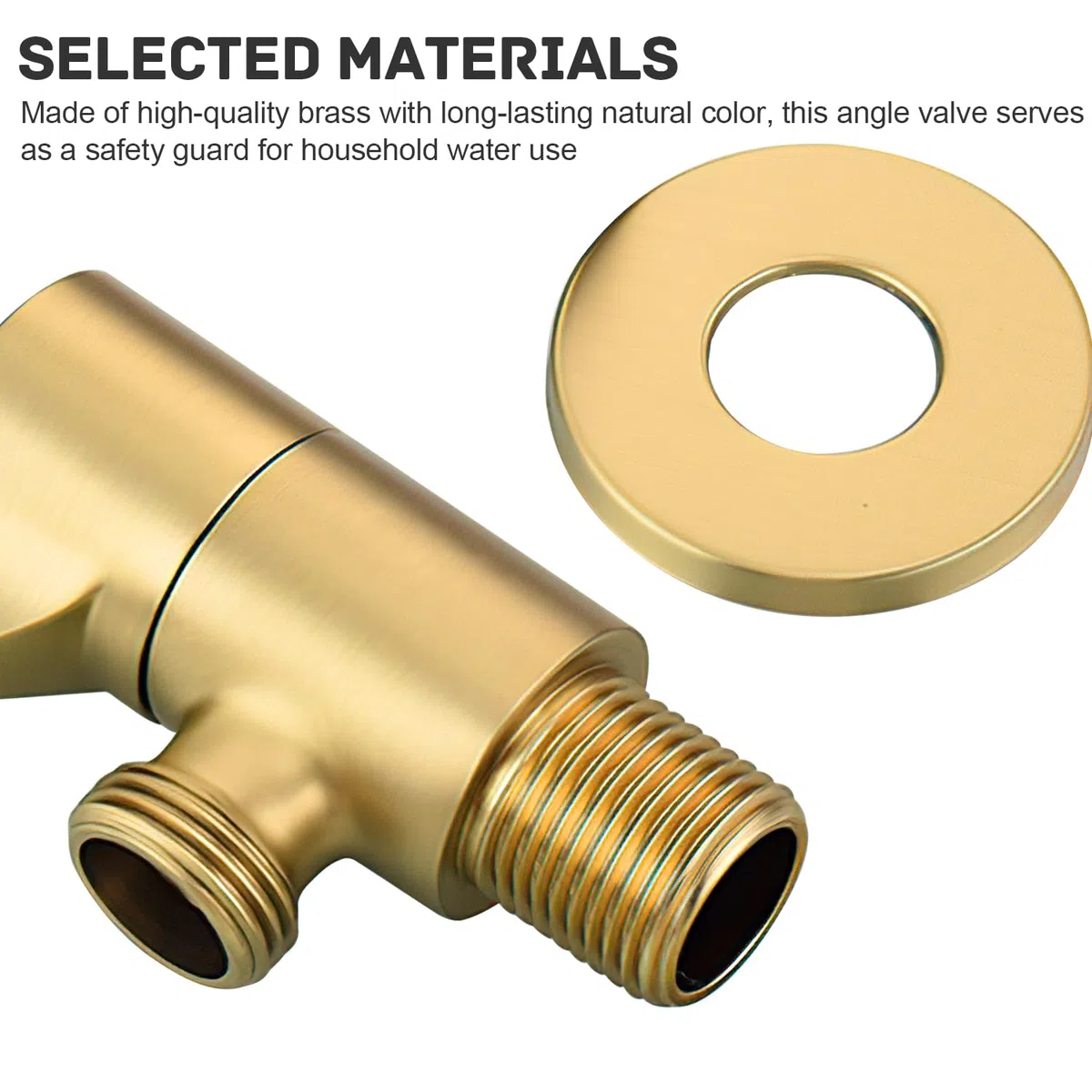 2 Piezas Válvula de Esquina, Alta Temperatura y Resistencia a Alta Presión, Interruptor de Seguridad para Agua Doméstica, Adecuada para Accesorios de Cocina, Accesorios de Baño (Dorado)