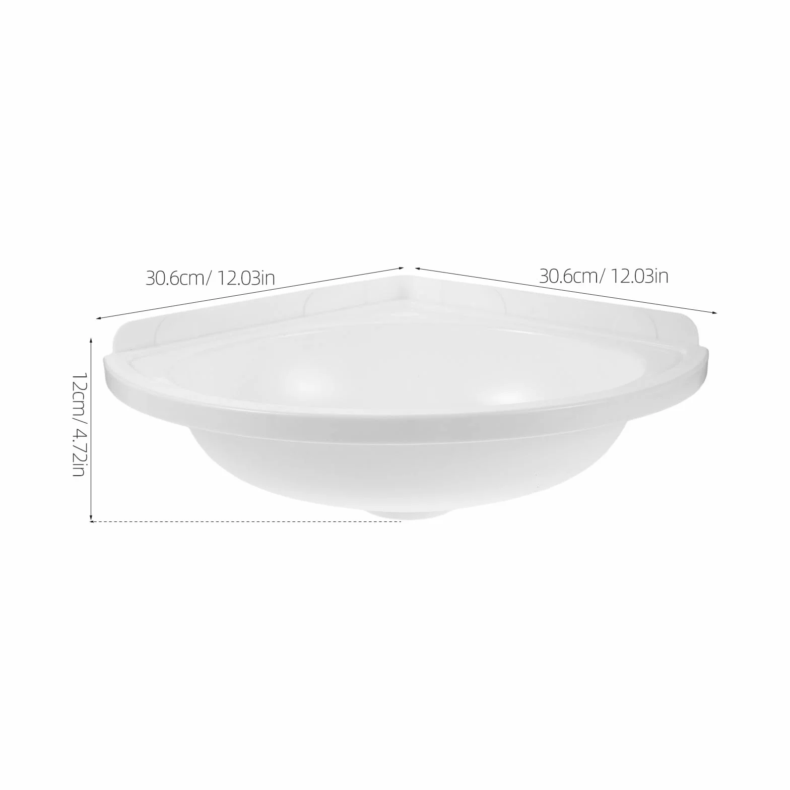 Lavabo Triangular de Esquina Blanco de Plástico, Pequeño y Montado en Pared, Fácil Instalación para Baños Compactos y Balcones Modernos