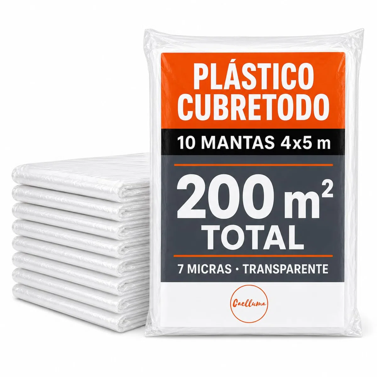 Plástico Cubretodo 4x5 m Pack 10 · Manta Pintor Transparente para Muebles Suelos Sofás y Obras · 200 m² Total sin Cortar para Pintura Reformas Bricolaje Hogar Mudanzas y Limpieza