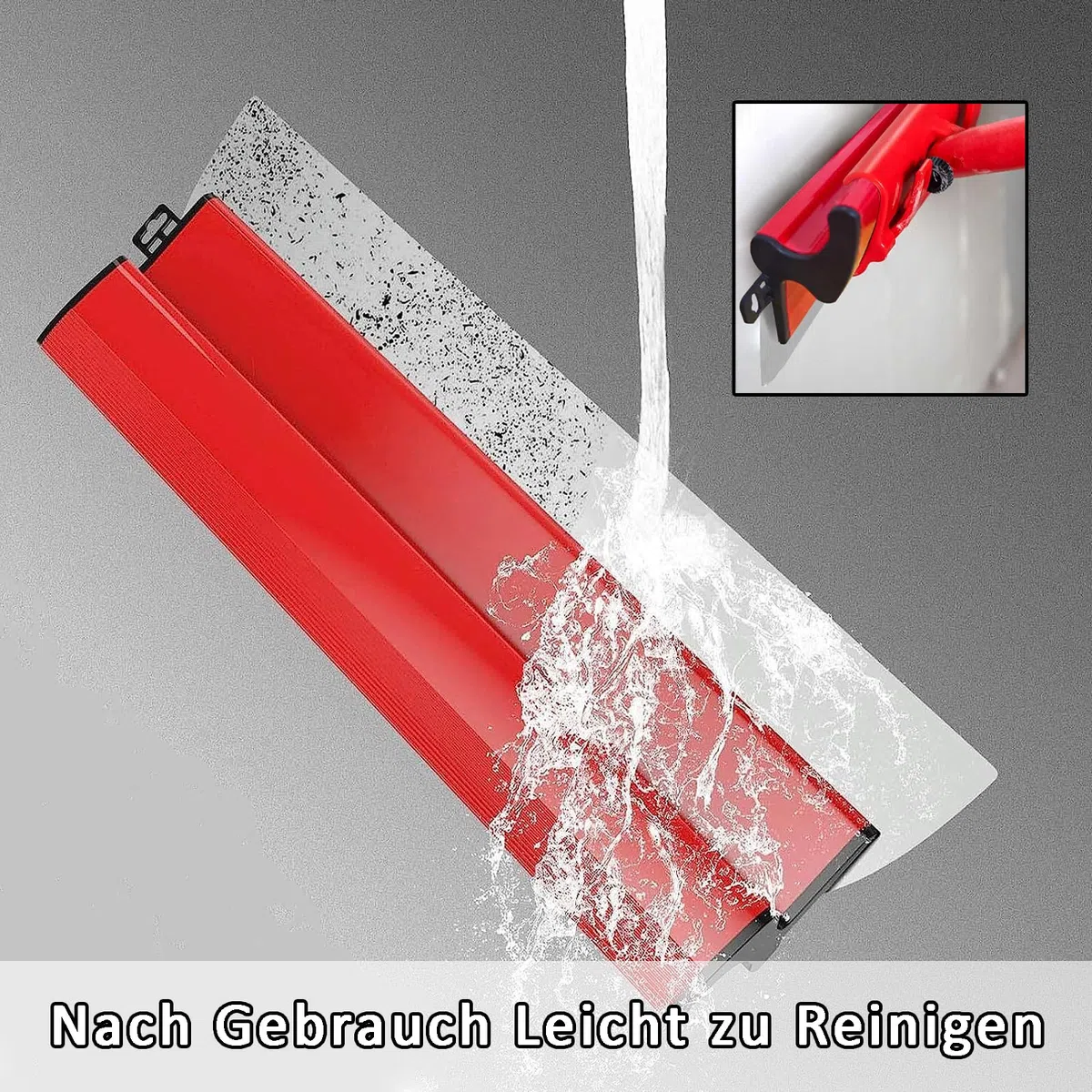 Acero Inoxidable Espátula para Enlucir, 40cm Hoja de Desnatado Drywall Smoothing Espátula, Espátula Rascador Multiusos 13 en 1, Para Suelos Paredes Secas