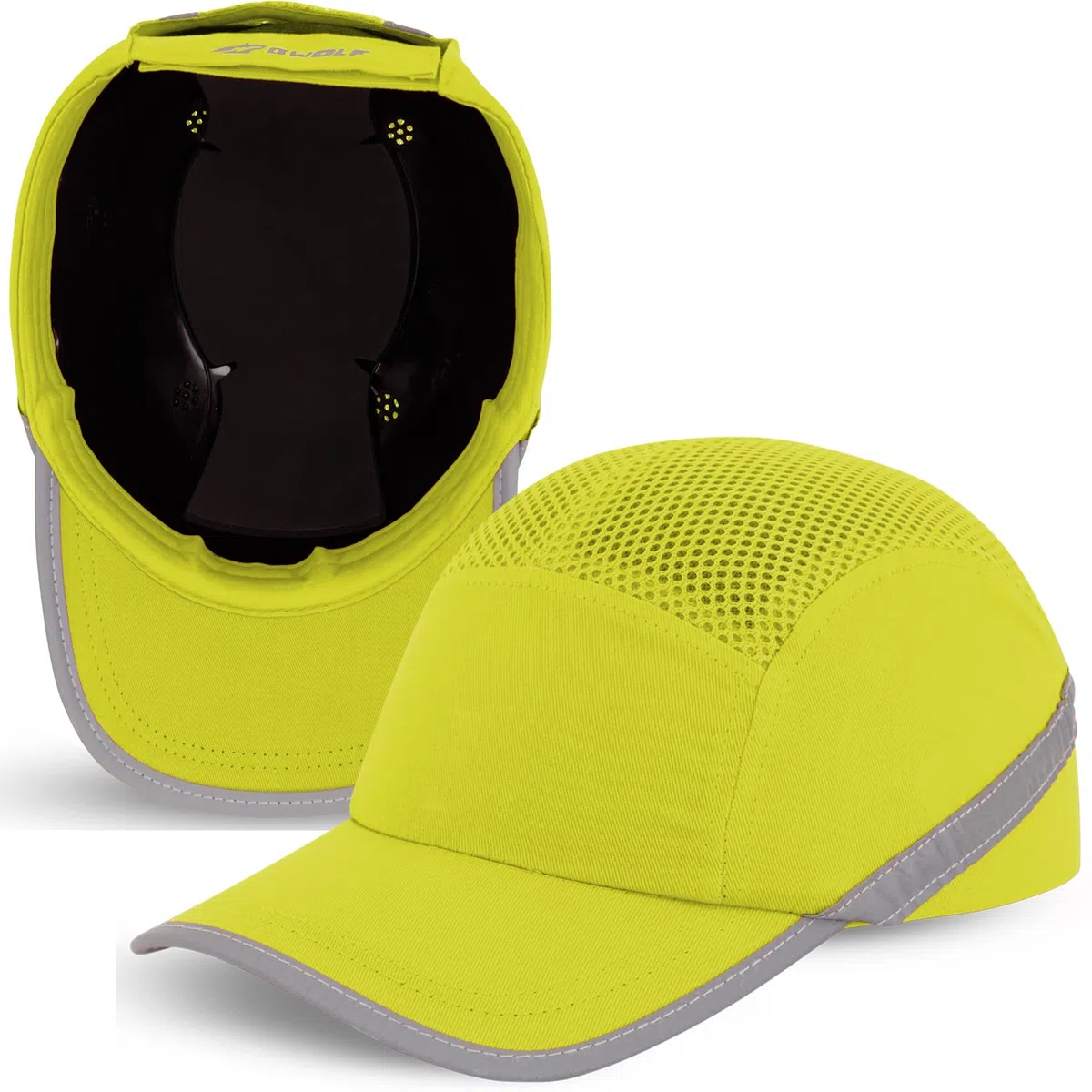 BWOLF TRIVOR Gorra Seguridad Trabajo Casco Obra Casco Seguridad con Carcasa ABS EN 812, Tira Reflectante