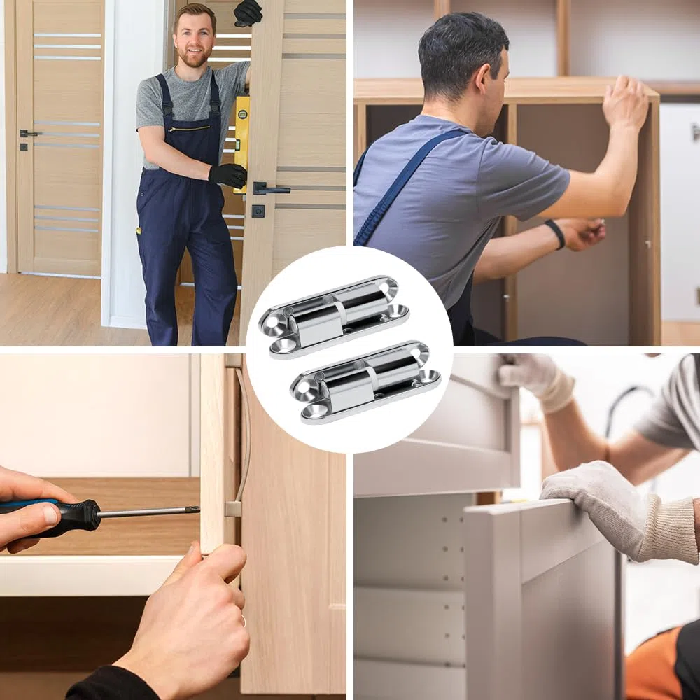 6 Piezas Bisagras Puertas Madera Interior Bisagras Desmontables Puertas Madera Renovación Bisagra de Puerta para Atornillar con 24 Tornillos para Puertas, Ventana, Armarios, Muebles 13 * 60mm