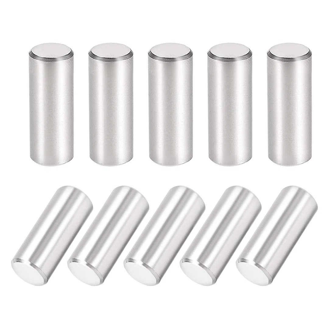 sourcing map Pasador 8 mm x 20 mm, Clavijas de Acero Inoxidable 304, Estantes de Apoyo, Pasadores de Madera para Literas, Tono Plateado 10 Piezas