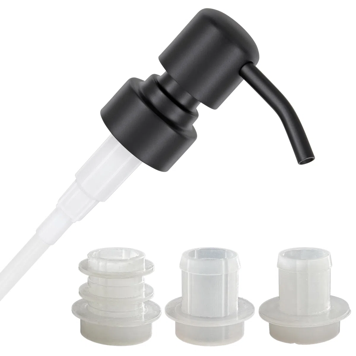 ALTGLAS Dispensador de Jabón 'Zagreb' - Bomba/Dosificador de Jabón de Acero Inoxidable con Juego de Juntas por Jabonera Upcycling por Botellas de 18-23 mm (Negro)