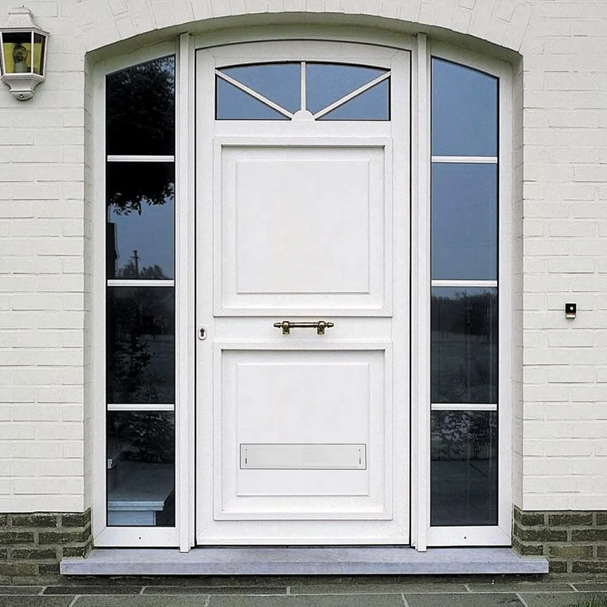 PrimeMatik - Bocacartas Correo para Puertas y Vallas en Acero Blanco 364 x 71 mm