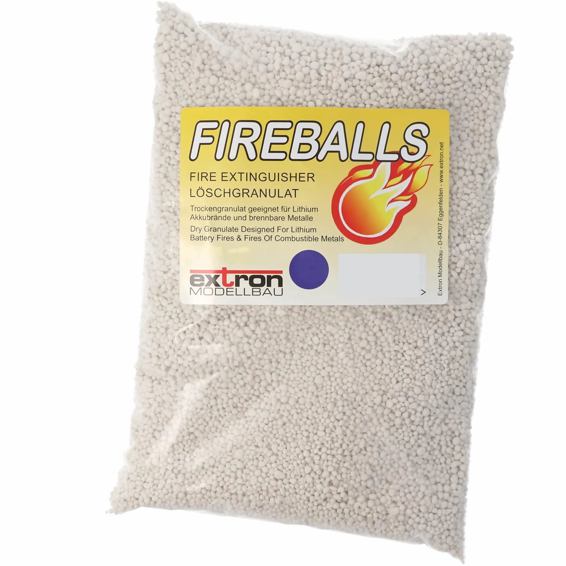 Extron Fireballs - Granulado extintor para baterías de litio, protección contra incendios, 5 litros
