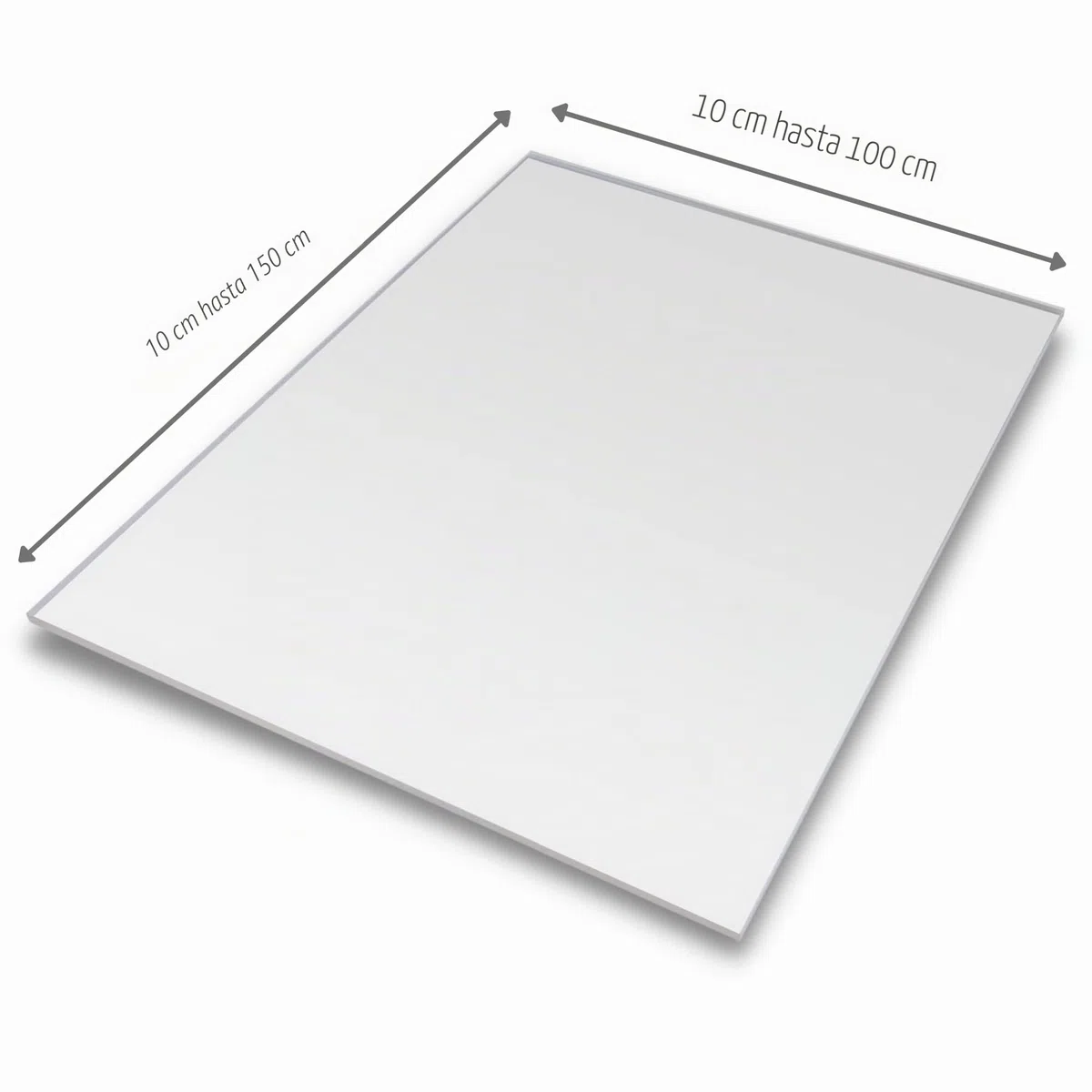FRAMO Placa de Cristal Acrílico 50 x 70 cm, Corte a Medida, Transparente 2 mm de Grosor, Resistente a Rayos UV, Lámina por Ambos Lados