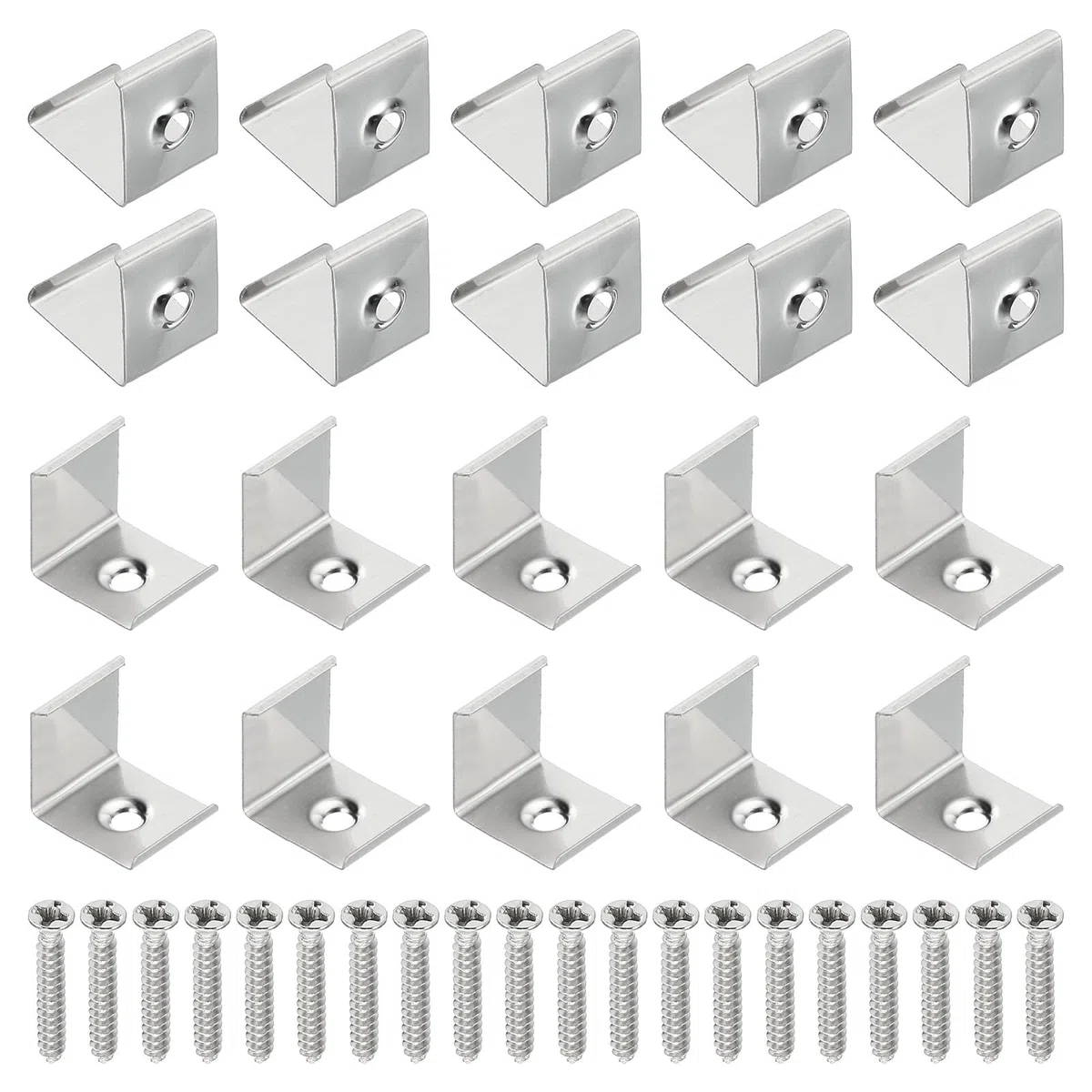 PATIKIL Clips de Montaje para Tira LED 50 Unidades de Soportes de Montaje de Abrazaderas de Sujeción de Acero Inoxidable para Canal de Aluminio En Forma de V de 16mmx16mm
