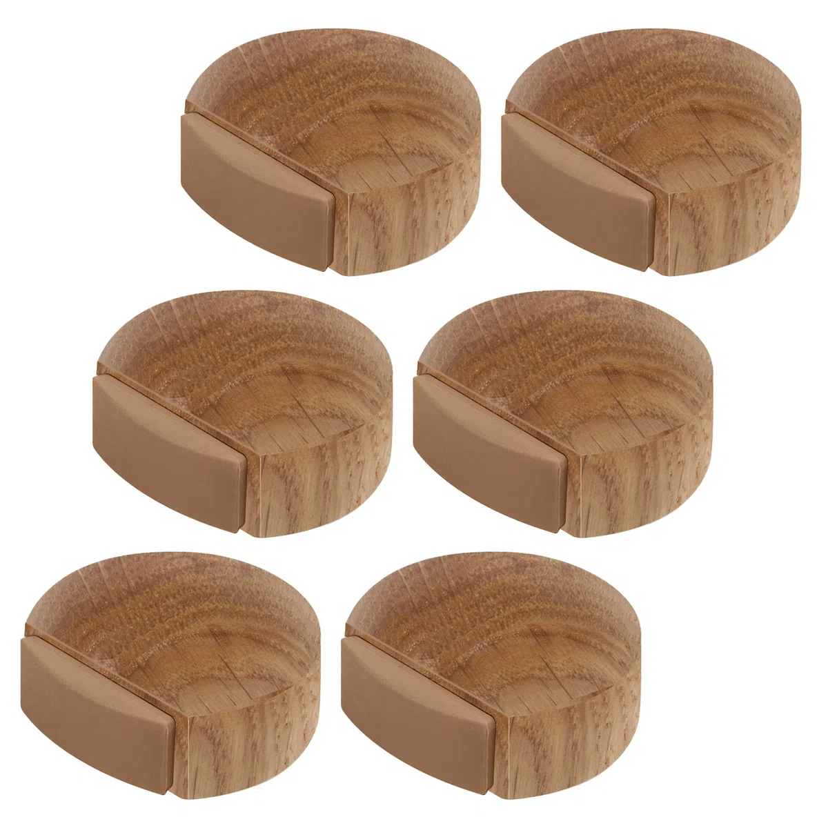 ✮ Topes para Puertas Suelo ✮ Tope Puertas Suelo Adhesivo de Madera (Roble Natural) - Door Stopper Discreto y Elegante - Pack 6 unidades