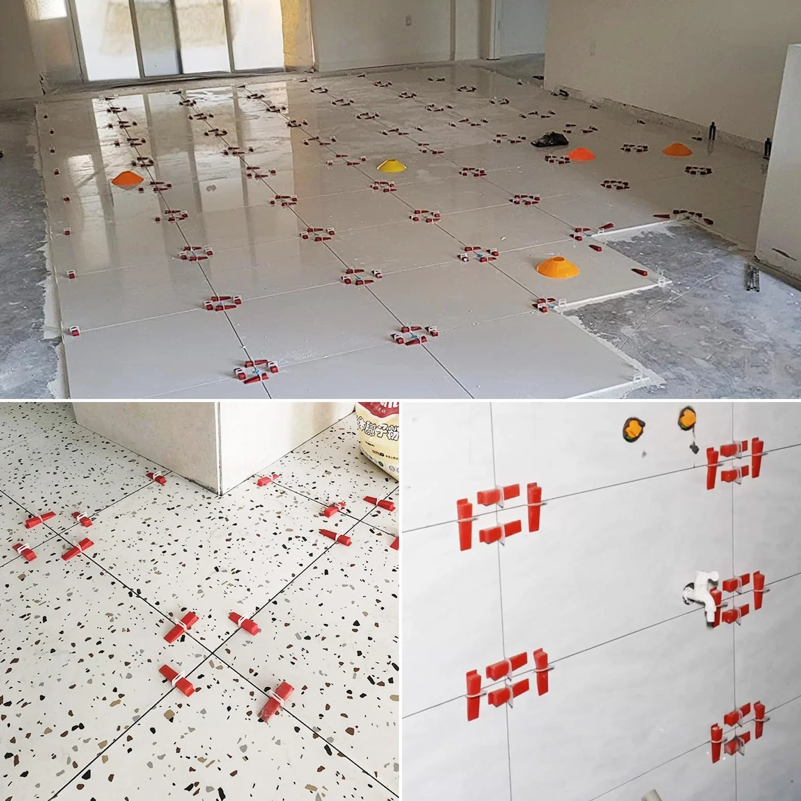 SENENQU 601 Piezas Niveladores de Azulejos 1,5 mm, Cuñas Niveladoras Suelo con 500 Clips, 100 Cuñas y Pinza, Sistema de Nivelación de Azulejos para Pared y Suelo