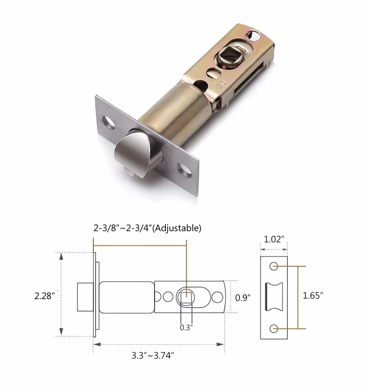 Qrity Juegos de Cerradura de Manilla Redonda, Pomo de Puerta Interior con Cerradura y Llave, para Puerta Zurda o Diestra, Picaporte de Entrada 60/70 mm-Plata