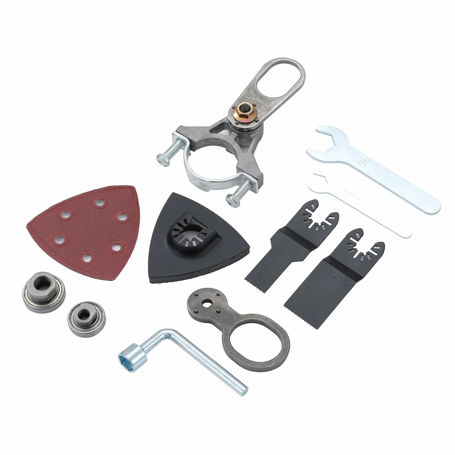 TOPWAY Herramienta Oscilante Adaptador Multiherramienta Eléctrica, Kit de Adaptador de Hoja de Sierra y Papel de Lija Triangular para Madera, Pared, Lijado, Pulido y Esmerilado