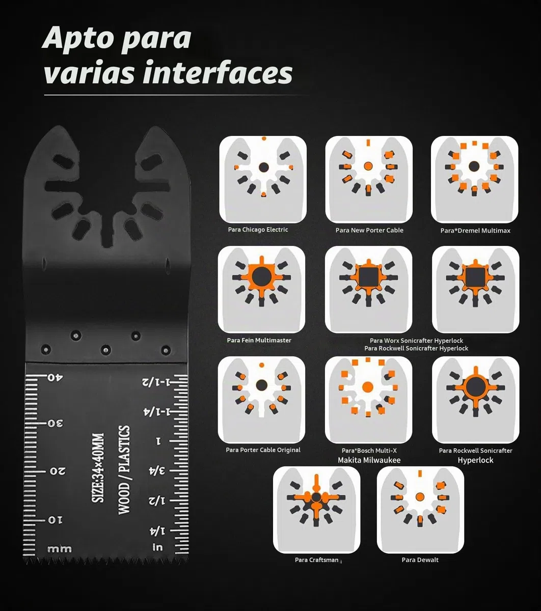 20 PCS Cuchillas Herramientas Oscilantes Multiherramienta de Corte Acero Sierra para Madera Dientes de Carburo para Dremel Fein Multimaster Multitalent Makita Milwaukee Bosch Multitool Accesorios