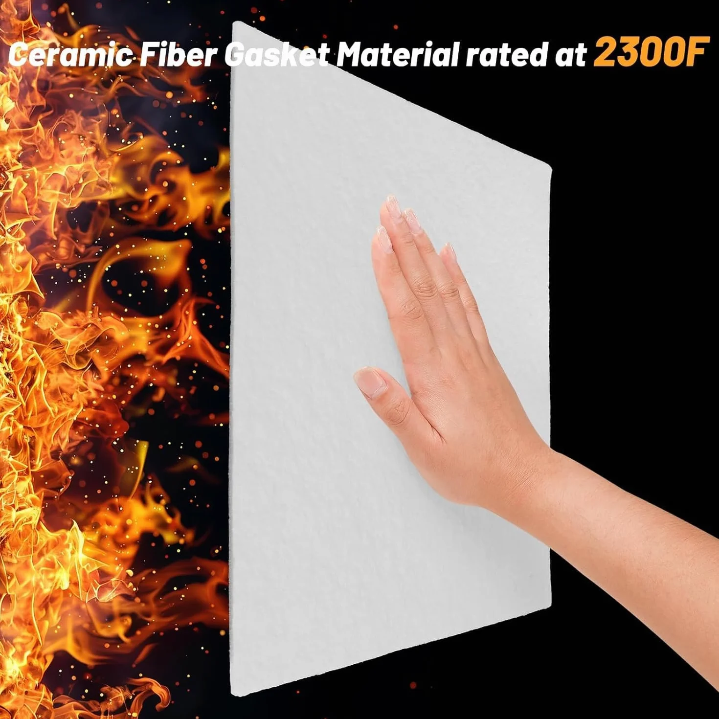 4 piezas de papel de fibra cerámica de alta temperatura: junta aislante ignífuga for hornos y calderas(T: 6mm)