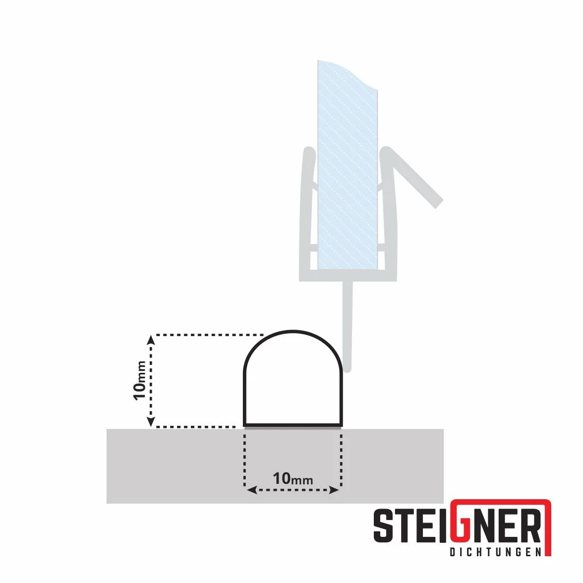 STEIGNER 60 cm Umbral de Acrílico de la Cabina de Ducha – SDD03 Altura 10 mm – Umbral Protección Contra la Fuga del Agua