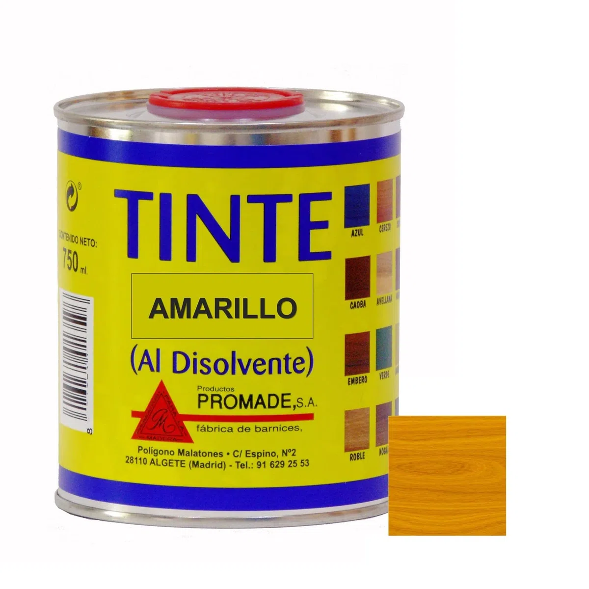 Promade - Tinte al disolvente para teñir la madera. Tonos de madera y colores vivos y modernos (375 ml, Amarillo)