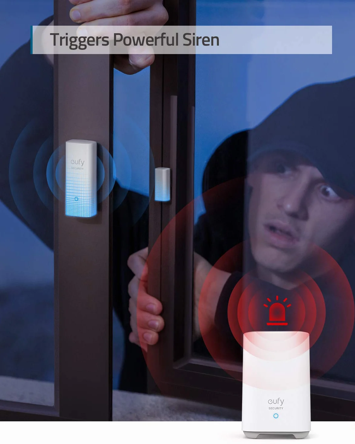 eufy Security by Anker, Sensor de Puerta, Detecta Apertura/Cierre de Puertas y Ventanas, Envía Alarma, Dispara Alarma, 2 años de batería, Requiere eufy Security HomeBase/HomeBase E