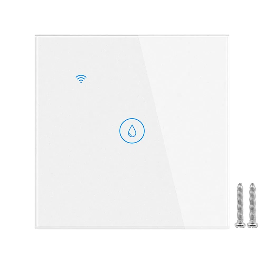 WiFi Smart Heater Timer Switch Wall Touch Boiler Switch Compatible con Alexa, Home, Smart Life App (Blanco, 40A 8000W)