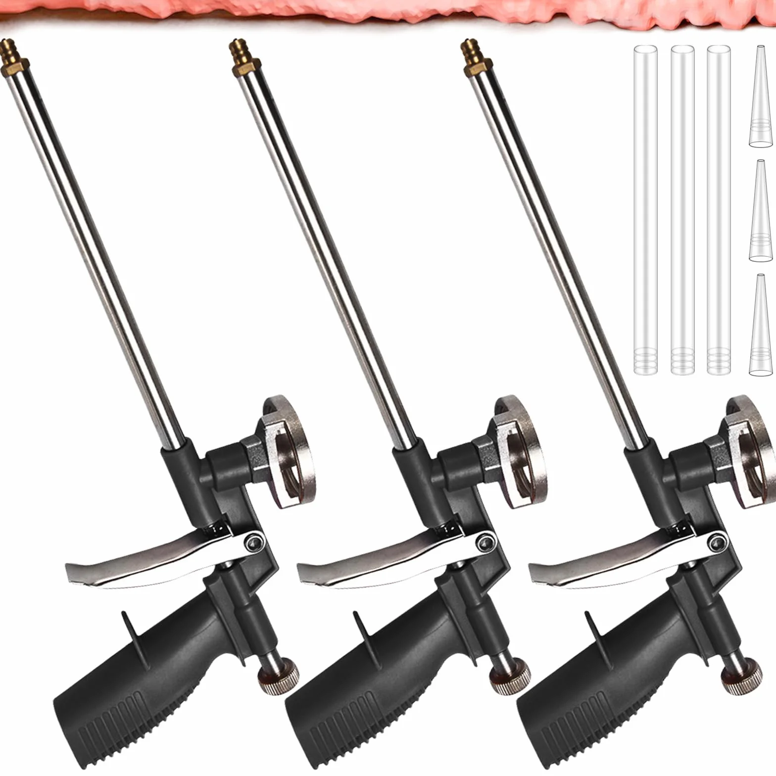 3 pistolas de espuma, pistola de espuma de construcción, pistola de espuma de construcción, pistola de espuma de poliuretano para espuma de montaje, pistola de espuma de construcción, para el hogar y