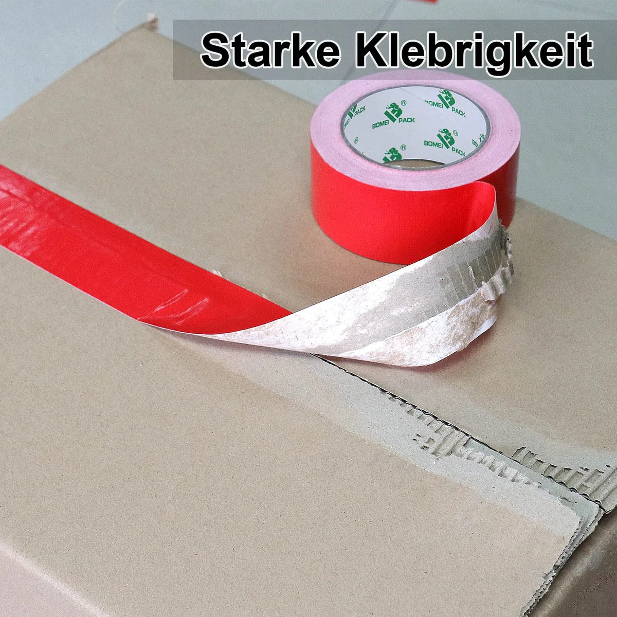 BOMEI PACK 2 Rollos Cinta americana roja de 50 mm x 30 m - Cinta de tela resistente, adhesiva e impermeable de Reparación Profesional y Cinta Gaffer de Tela Superresistente