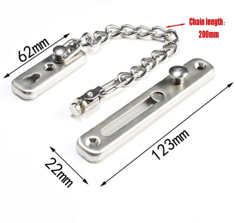 KAFENDA Cerradura de cadena de puerta de seguridad Pestillo de cerradura de puerta resistente con broches de resorte Cerraduras de cadena de acero inoxidable para puerta interior