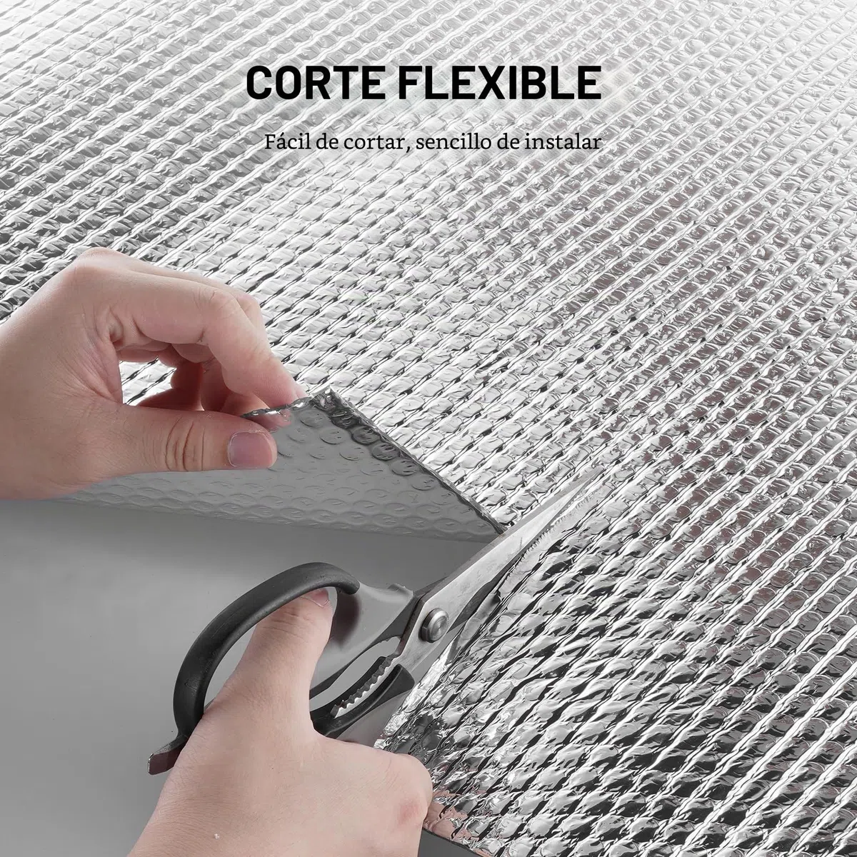 VEVOR Aislamiento Térmico Reflectante Doble 3 x 1,22 m Rollo de Aislamiento de Barrera Radiante de Burbujas de Aire Espesor de 3,2 mm Papel de Aluminio de Doble Cara para Ventana, Techo de RV