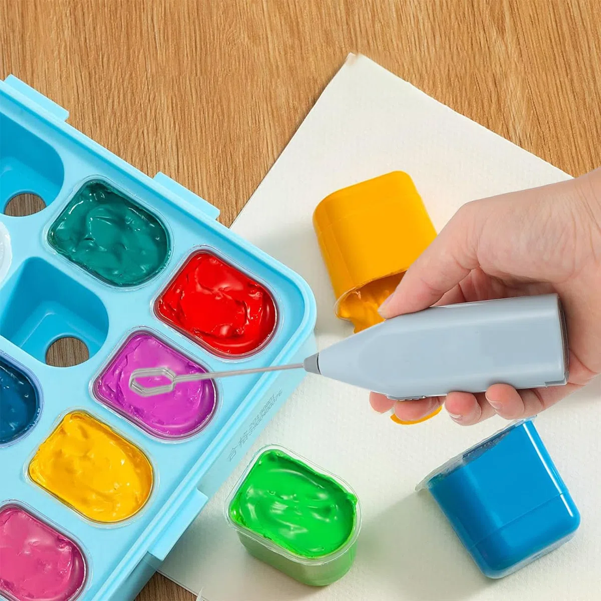 Nuobest - Mezclador de pigmento eléctrico portátil mini agitador pintura gouache rápida fácil de limpiar para ocio creativo y modelismo