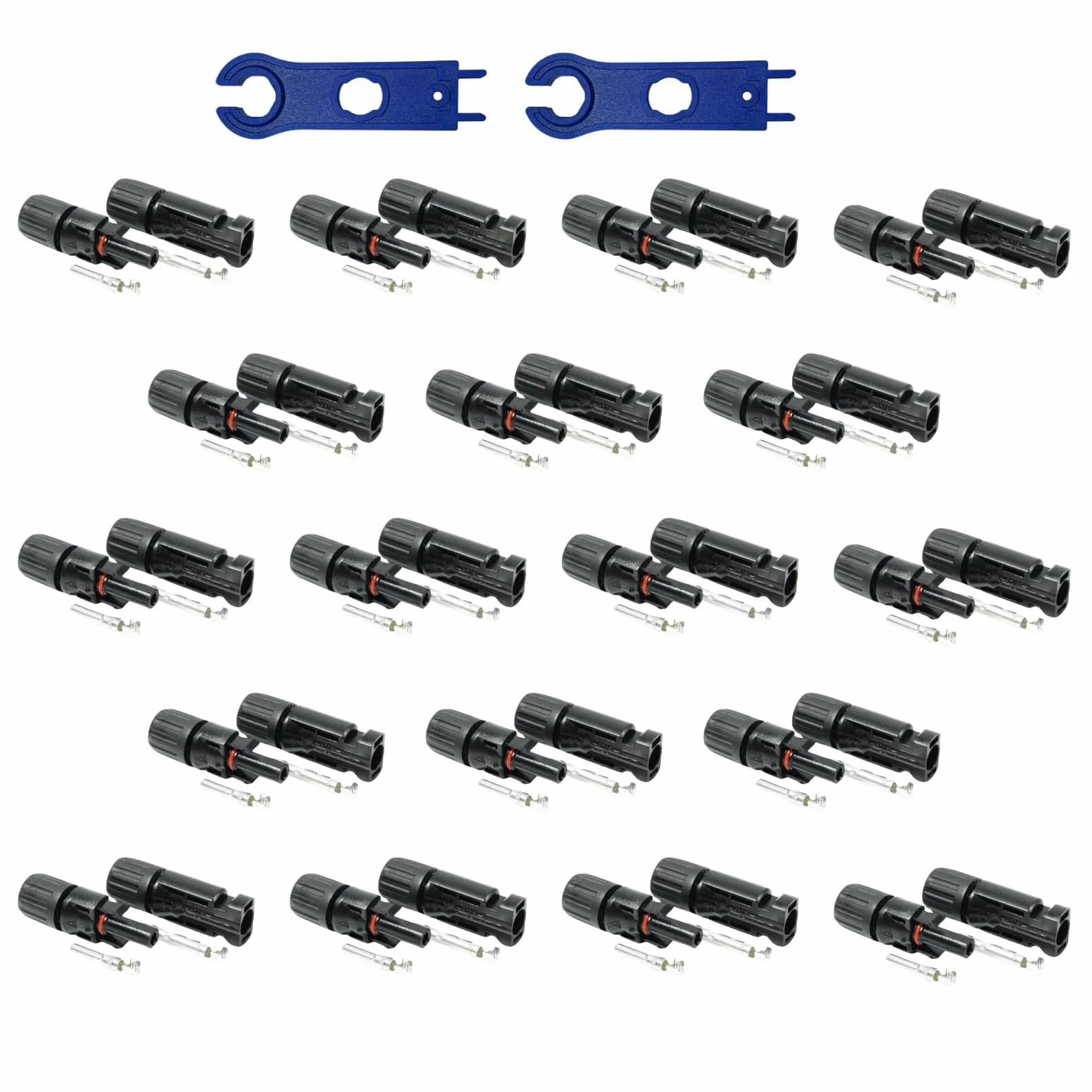 SOLARTRONICS 24 pares de conectores solares, macho/hembra, conectores de cable para panel solar IP67, resistente al agua, conector PV compatible con MC4, conector para cable solar de 4 mm² – 6 mm² con