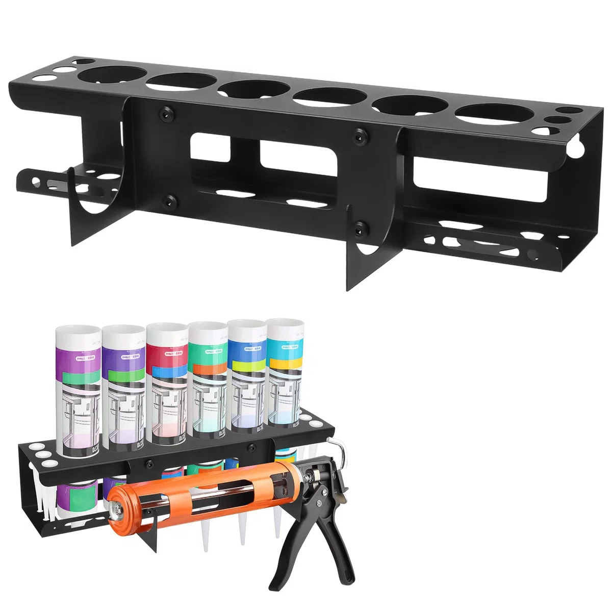 Qivine Soporte para Botellas de Spray, Organizador Herramientas Pared para Guardar Botes, Soporte para Botes de Spray Perfecto para Guardar los Botes de Aceite o Spray en tu Taller