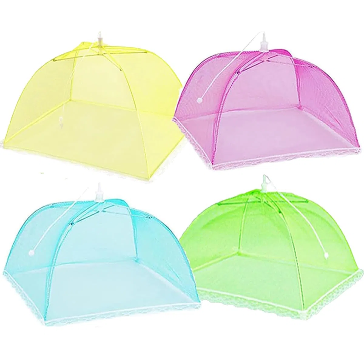 Cubierta de malla para alimentos, cubierta de red grande plegable para alimentos, cubierta desplegable de malla para pasteles, cubierta de frutas, paraguas para almacenamiento de platos al aire libre
