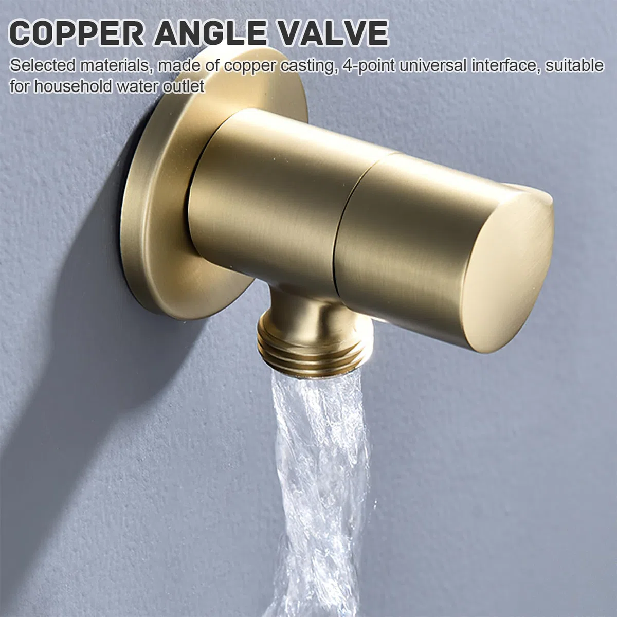 2 Piezas Válvula de Esquina, Alta Temperatura y Resistencia a Alta Presión, Interruptor de Seguridad para Agua Doméstica, Adecuada para Accesorios de Cocina, Accesorios de Baño (Dorado)