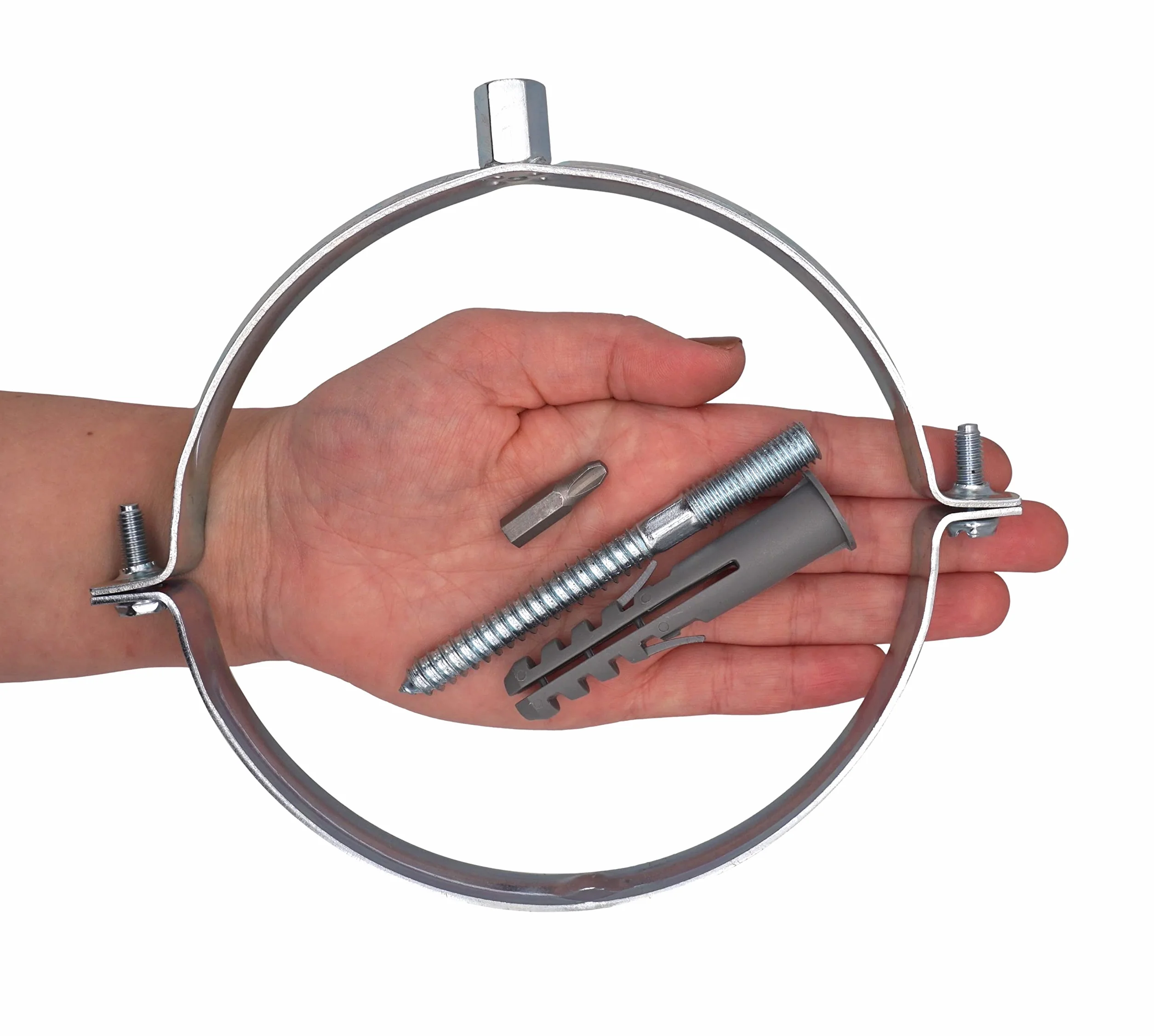 SKIR'CO (2 piezas) Soportes de tubería para tubos de 150 mm, soportes de tubería para montaje en pared y techo, abrazaderas de tubería