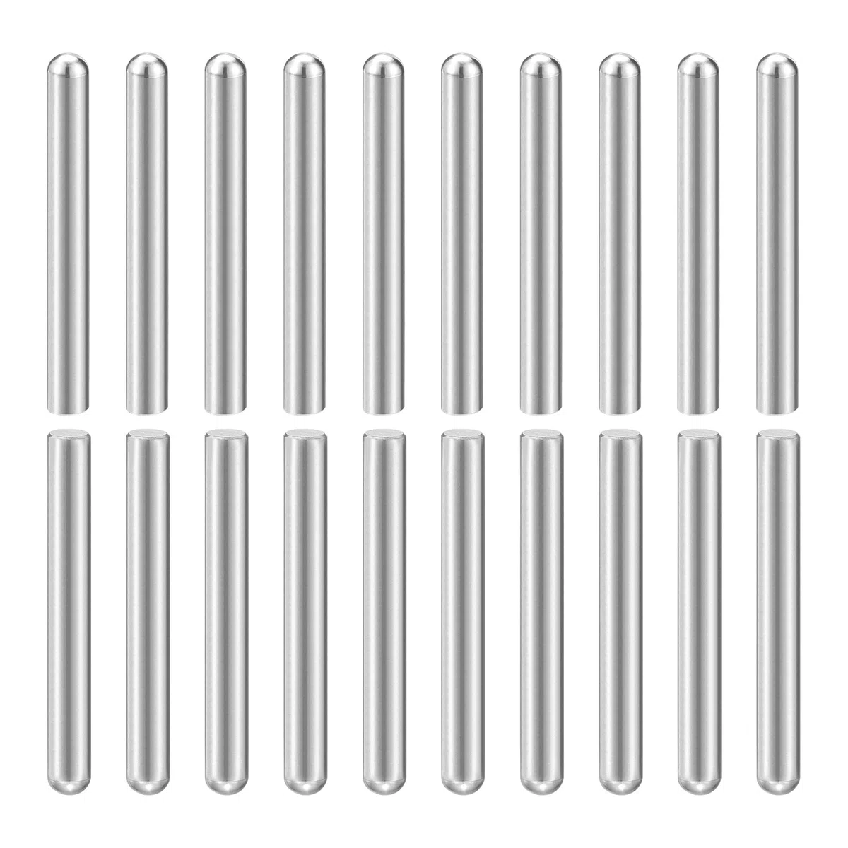 QUARKZMAN 20 Pz Pasadores 6mm X 50mm, 304 Acero Inoxidable Cilíndricos Con Cabeza Redonda Soporte Para Estantes Pasadores Localización Para Componentes Libreros Gabinetes, GB831, Plateado
