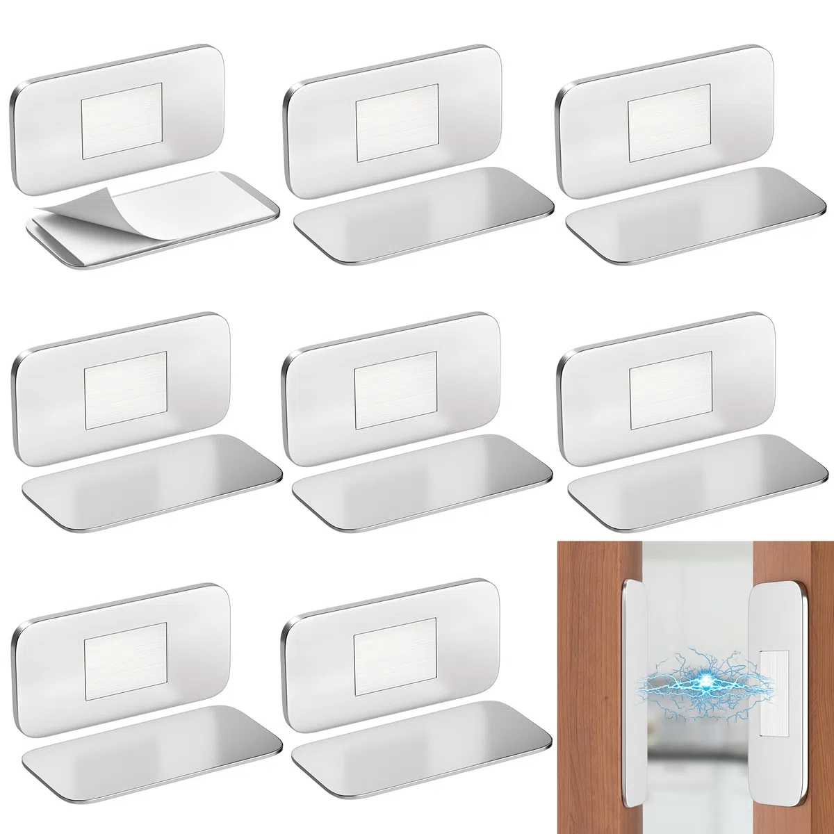 Iman Puerta Armario adhesivo Jiayi 8 Pcs Magnético Pestillo Fuerte Metal Imán Cierre Para Cocina Alacena Puerta Cerraduras Cajón Clausura Cierre Magnético para Puertas