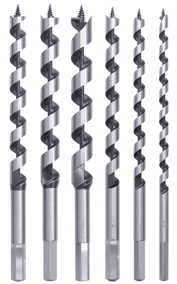 kwb Juego de brocas de serpiente para madera, 6 piezas, 8 – 18 mm, en estuche de plástico