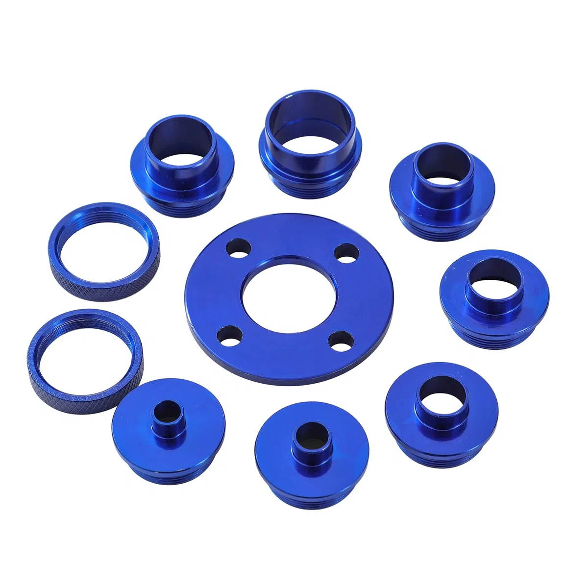 KATSU Juego de Bujes de Guía de Enrutador de Aleación de Aluminio 10 Piezas 10-30mm Métrico Plantilla de Enrutador de Alta Precisión Tuerca de Bloqueo y Kit de Adaptador 105438