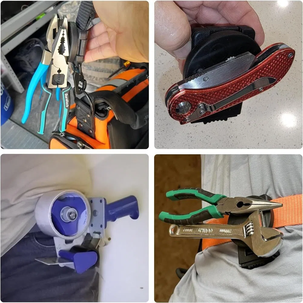 Clip Magnético para Cinturón Herramientas, Soporte Magnético Antideslizante para Cinturón, Accesorios para Cinturón Herramientas con Clip Magnético para Destornillador de Martillo
