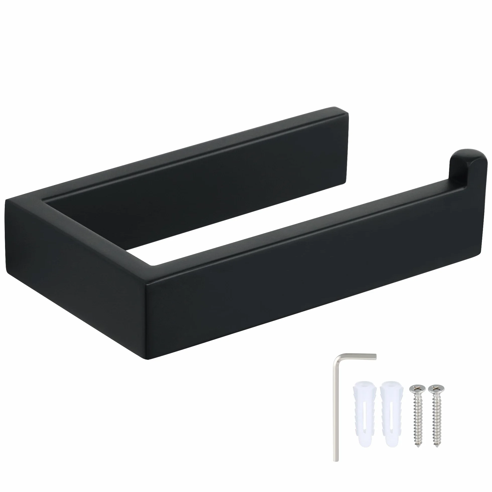 SAYAYO Portarollos Papel Higiénico, Soporte Papel Higienico Negro Porta Rollos de Papel Higienico Toalleros de Baño Acero Inoxidable para Baño y Cocina, EGKN2211-B